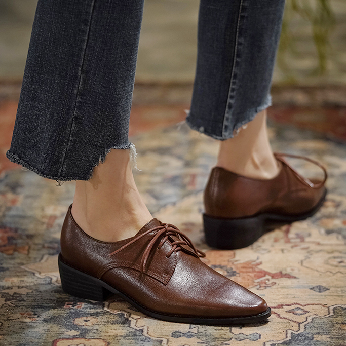 Oxford Lace Up Women - Zapatos de mujer de cuero de