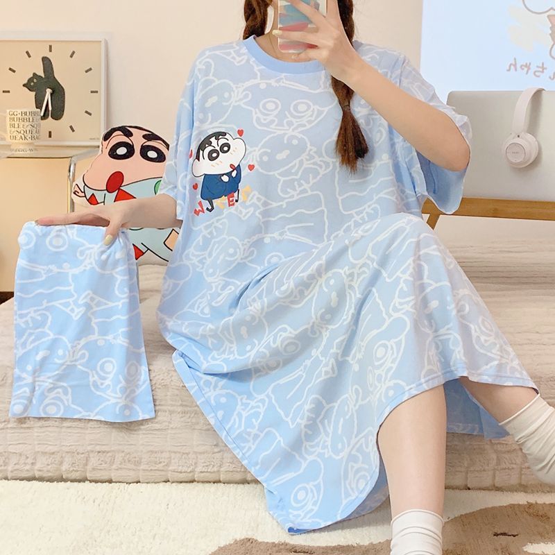 Women Shoes Xxl - Camisón de algodón de Anime Crayon