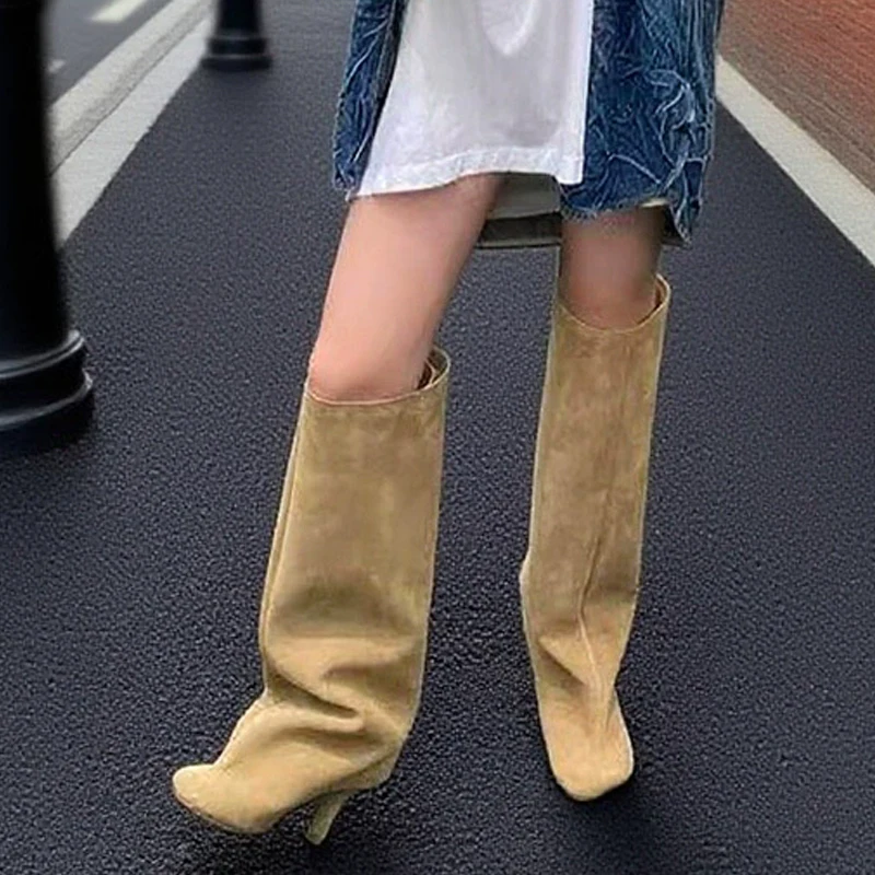 Invierno calle Punk punta redo - Knee High Boots Women reseña y precio