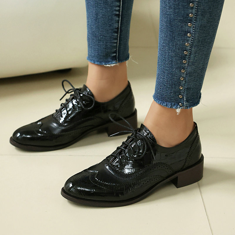 Zapatos Oxford Brogue con Esta - Oxford Lace Up Women reseña y precio