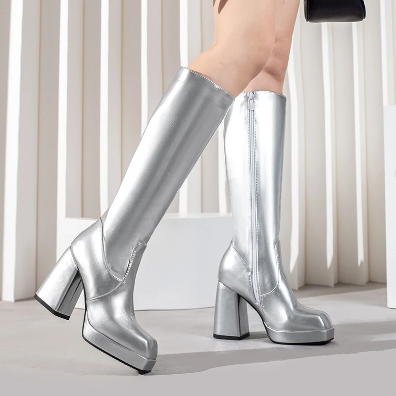 Botas hasta la rodilla con pla - Knee High Boots Women reseña y precio