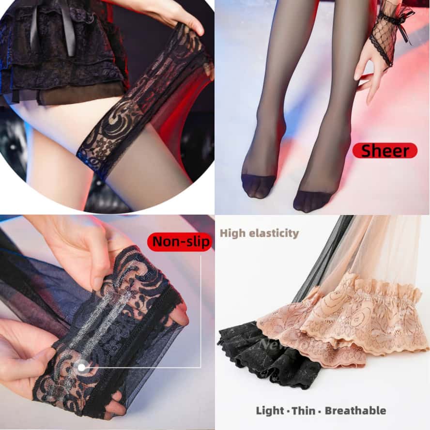 Medias negras hasta el muslo d - Women Shoes Xxl reseña y precio